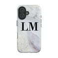 thumbnail image 1 of Personalised Stone Marble Initials iPhone 16 Plus Case,iPhone 12, 1 of 4