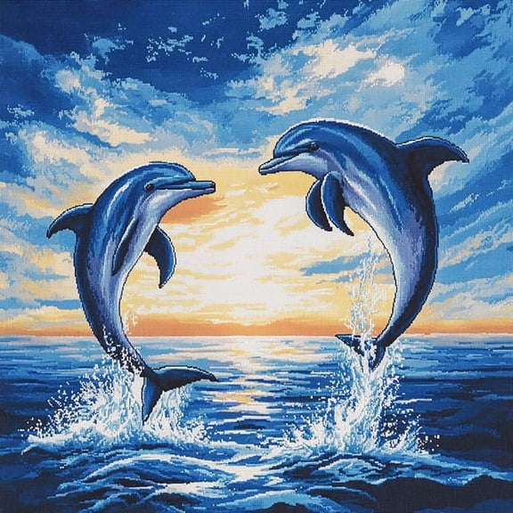 DIY Latch Hook Pillow Kit Animal Dolphin Crochet Kits Handmade Pillowcase Latch Hook Kit 17x17inch