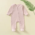 thumbnail image 2 of Gubotare Baby Romper Long Sleeve Baby Boy Girl Outfit Newborn Boys Girls Jumpsuit Infant Cute Fall Clothes 0 3 6 9 12 18 24 Months (Pink,6-9 Months), 2 of 9