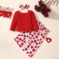 thumbnail image 3 of Owordtank Toddler Girl Clothes,Girls Fashion Clothes Puff Sleeves Shirt Pants Headband 3Pcs Girls Gifts Sets, 3 of 8