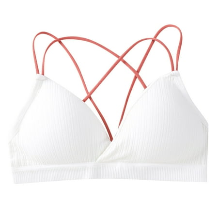 

Women Bra Spiral Wrap Sports Bra Cross Straps Sling Chest Pad Vest No Steel Rings Cotton Underwear Bra