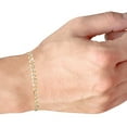 thumbnail image 2 of Nuragold 14k Real Yellow Gold Solid Cuban Curb Link 6mm Diamond Cut Pave Chain Bracelet (7"-9") Two Tone Italian Jewelry for Men, 2 of 10