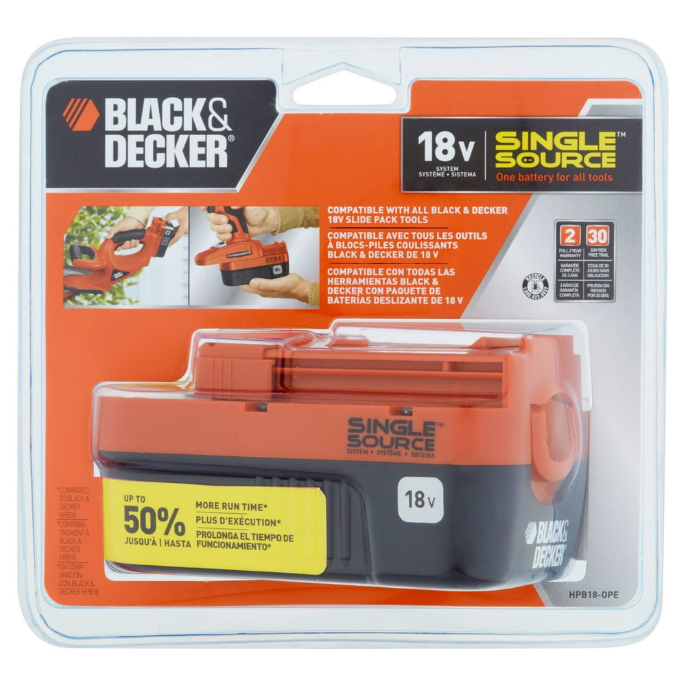 BLACK+DECKER HPB18OPE 18V NiCad Slide Pack Battery