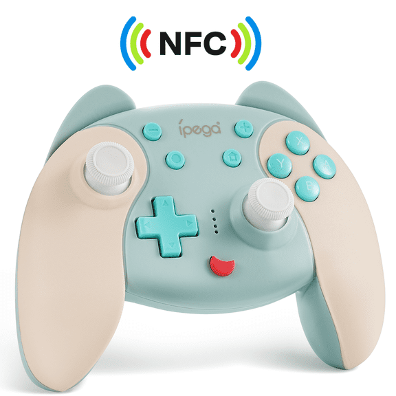 Welltop  Switch Controller, Wireless Switch Pro Controllers, Switch Remote Gamepad Support NFC/Home Wake-Up - Green