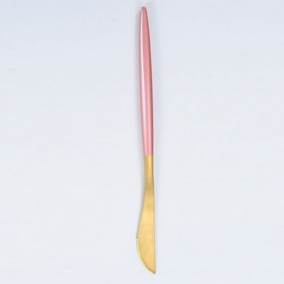 Nvzi-c 4Pcs Stainless Steel Dinner Knives Knives for Home Restaurant Hotel-Gond Pink