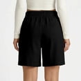 thumbnail image 5 of Causal Shorts for Women Drawstring Elastic High Waist Pleated Shorts Summer Beach Vacation Shorts with Pockets, 3XL, 5 of 6