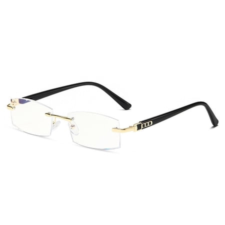 Men Women Classic Simple Frame Anti-Blue Light Eye Protection Reading Glasses Ultra Light Glasses GOLD STRENGTH 400
