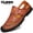 Light Brown-1, variant on Men's Brown Handmade Cowhide Sandals, Durable Two-Layer Rubber Sole, Stitched Glue-Free Slip-On Shoes for Summer, Outdoor, and Casual Wear