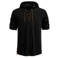thumbnail image 1 of pstuiky camisas de manga larga para hombre, Top informal con capucha y cordón de manga larga de color liso a la moda para hombre top de hombre s, 1 of 7