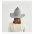thumbnail image 4 of ZHAOCHENG Sombrero de bruja mago para mujer (gris 56-58 cm), sombrero de lana, ropa para adultos, accesorios de fiesta, sombrero de juego de rol de camuflaje de Halloween, 4 of 5