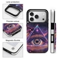 thumbnail image 5 of Wallet Case For Apple iPhone Air / 17 Pro / 17 Pro Max Series with Card Holder, PU Leather Kickstand Card Slots Screen Protector Included For iPhone 17 Series, Multi-Dimensional All Seeing Eye, 5 of 8
