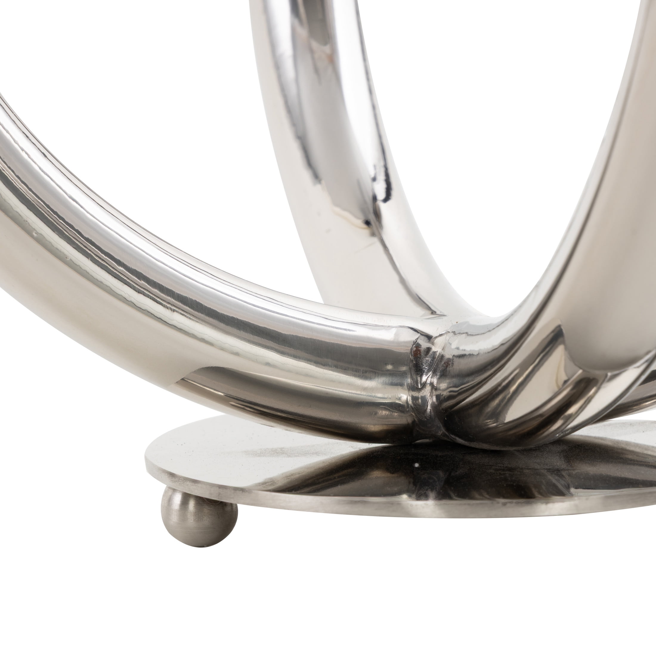 DecMode 4 Holder Silver Stainless Steel Metal Abstract U-Shaped Candelabra