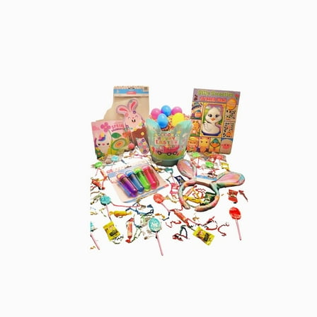 Blue Easter Basket Custom Prefilled 44 Pieces Candy Treats Toys Activity Books, All Youth