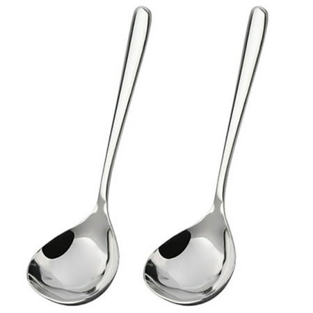 

Ameiqe Stainless Steel Mini Ladle 1/2/4pcs Sauce Gravy Spoon with Smooth Surface Polished Deep Serving Soup Spoon 7.9/6.7inch(Silver 2PC+S)