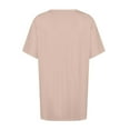 thumbnail image 5 of Tshirt Women Women's Fashionable Casual Solid Color Short Sleeved Round Neck T-shirt Top, 5 of 6