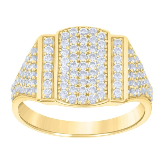 10kt 10k Yellow Gold Mens Cubic-Zirconia Fashion Ring