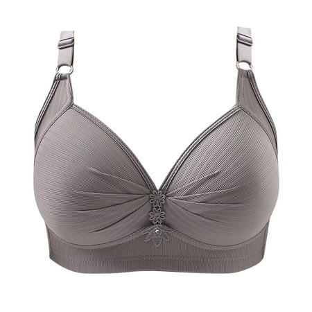 Tshirt Bras for Women Padded Bra Feature V-Neck Demi & Balconette Bra Style W-1530 Gray M