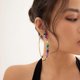 thumbnail image 3 of Pendiente bohemio redondo yuxing con forma de gota de moda color oro, 3 of 5