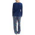 thumbnail image 5 of Goodnight Kiss Women's 3 Piece Pajama Set - Matching Slippers, Long Sleeve T-Shirt and Sleep Pants, Cozy Up, Navy/Trees, M, 5 of 6