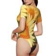 thumbnail image 4 of Uemuo Golden Sunflower In Field Pattern Women's One Piece Short Sleeve Swimsuit Rash Guard Surfing Modest Quick-drying Swimsuit Beach Essentials-Medium, 4 of 9