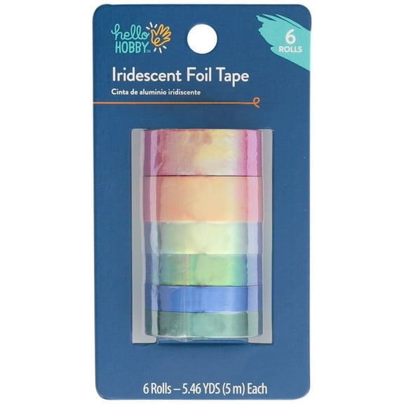Hello Hobby Rainbow Iridescent Foil Tape, 6 Rolls