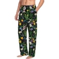 thumbnail image 2 of Uemuo Chamomile Pattern Men's Wide Leg Palazzo Lounge Pants with Pockets Light Weight Loose Comfy Casual Pajama Pants-X-Large, 2 of 9