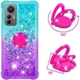 thumbnail image 2 of Clear Case for Xiaomi 12 Lite (Not Mi 12) with Kickstand for Girls Women, Floating Liquid Holographic Sparkle Glitter Case Bling Gradient Quicksand Cover for Xiaomi 12 Lite JB Bluish Violet, 2 of 7