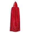 thumbnail image 2 of Zando Red Cloak with Hood Kids Hooded Cloak Cape Velvet Cloak Cape with Hooded for Family Party 80 cm, 2 of 7