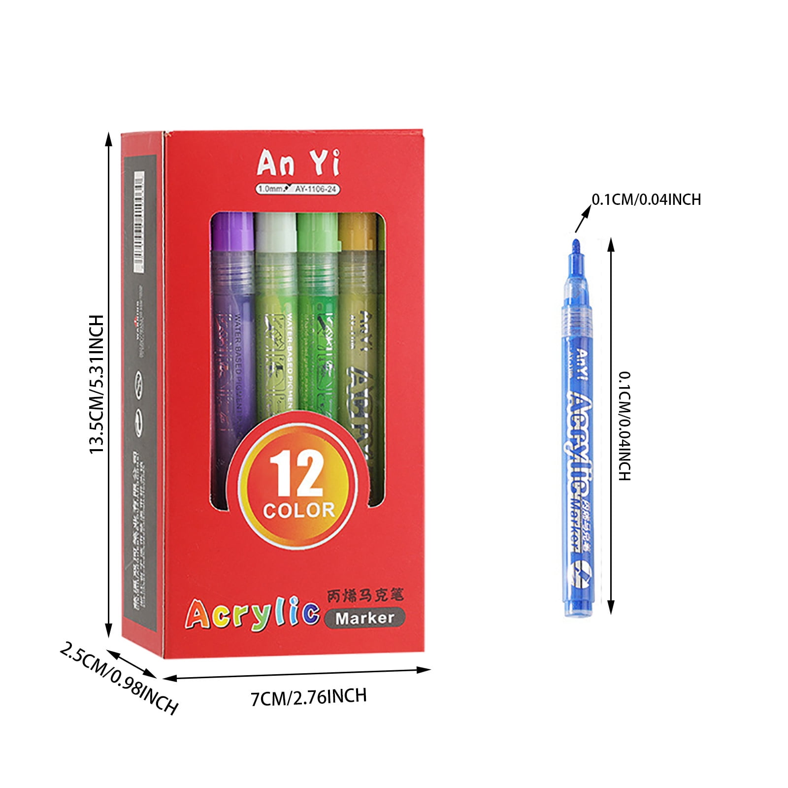 60 Colors Paint Markers Paint Pens Acrylic Paint Pens For Students Chirldrens Artists Adults Coloring Drawing Cartoon Anime Comic Brush Tip For Rock Painting Wood Canvas(60ml)