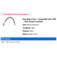 thumbnail image 2 of Rear Brake Hose - Compatible with 1980 - 1983 Chrysler Cordoba 1981 1982, 2 of 2