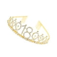 thumbnail image 3 of 2 Pieces Black Crown Birthday Rhinestone Crown Banquet Size 1 Golden, 3 of 8