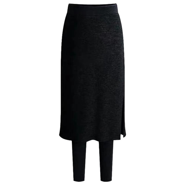 Leggings Prolriy con forro polar, leggings con falda, falda de tenis con leggings incorporados, faldas hasta la rodilla, leggings con bolsillos, faldas para mujer, leggings térmicos cálidos para
