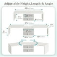thumbnail image 4 of Dual Monitor Stand Riser with Drawers - Length and Angle Adjustable Monitor Stand with Storage Large Computer Riser for Monitors/Laptop/PC Wood Screen/TV Stand Desk Organizer, 4 of 7
