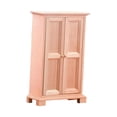 thumbnail image 1 of Armario de madera de imitación con puerta doble para dormitorio, armario a escala 1:12 Estilo A, 1 of 7
