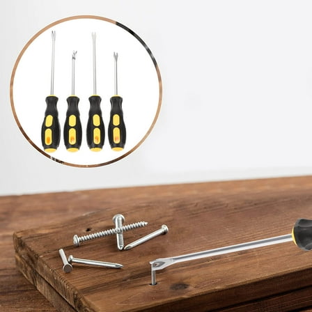 WRITWAA Nail Extractor Tool Set, Black Galvanized Steel Nail Puller for Carpenters, Nail Removal, 4 Pieces