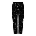 thumbnail image 5 of HCNTES Women Floral Print High Waist Capris Knee Length Slim Fit Yoga Cropped Trousers(Black,M), 5 of 6