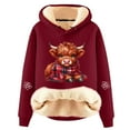 thumbnail image 4 of NinXxx Women's Casual Cow Print Hoodie Long Sleeve Pullover Sweatshirt XXL, 4 of 4