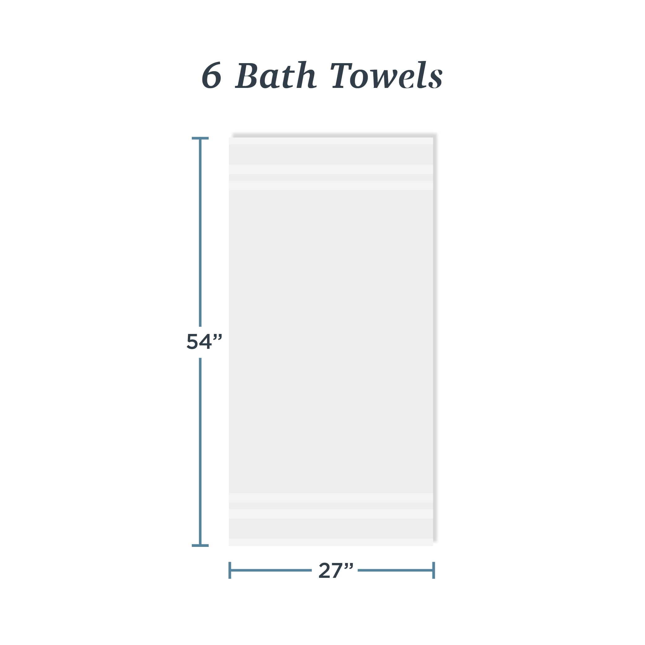 Welhome 6 Pack 100% Cotton Multipurpose Commercial Wholesale Oversized Bath Towels Set, White, 580 GSM, Bulk Towels, Soft, Durable & Absorbent Bathroom Towels