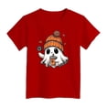 thumbnail image 5 of larppty Halloween Shirts for Kids Toddler Pumpkin Face Ghost Skeleton Cotton Tshirt Clothes (Red,12-18 Months), 5 of 5