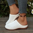 thumbnail image 2 of Dakaela Clogs for Women Slip on Mules Comfortable Walking Closed Toe Sandals Arch Support Wedge Casual Summer Shoes Size 6-10 White, 2 of 7