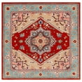 thumbnail image 2 of Safavieh Heritage York Oriental Wool Area Rug, Red/Blue, 6' x 6' Square, 2 of 11