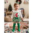 thumbnail image 4 of RUINIXCW Newborn Baby Boy Girl My First Christmas Outfit Infant Girls Fall Winter Clothes Letters Romper and Plaid Skirt Headband Long Socks 4Pcs Set, 4 of 10