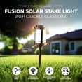 thumbnail image 2 of Fusion Solar Stake Light with Crackle Glass Lens, Bronze/Woodgrain (4 Pack), 2 of 7