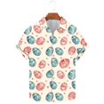 thumbnail image 2 of Awdenio Mens Shirts New Arrival Valentine Easter Top V Neck Printed Shrits with Pockets, 2 of 5