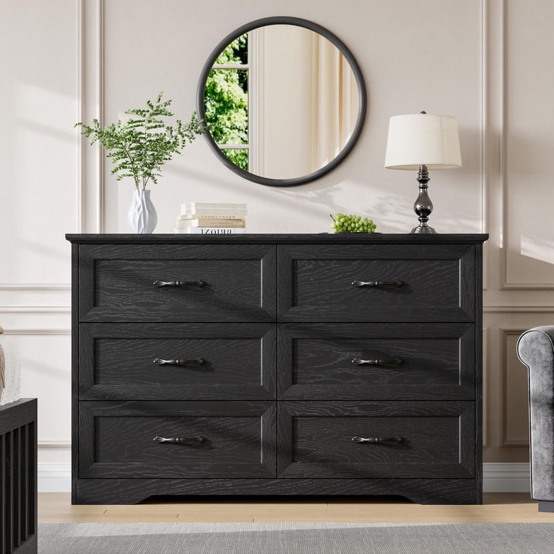 TROPOW Modern 6 Drawers Dresser, Chest of Drawers Closet Organizers and Storage Clothes, Modern Dressers for Closet Living Room, Kids Bedroom