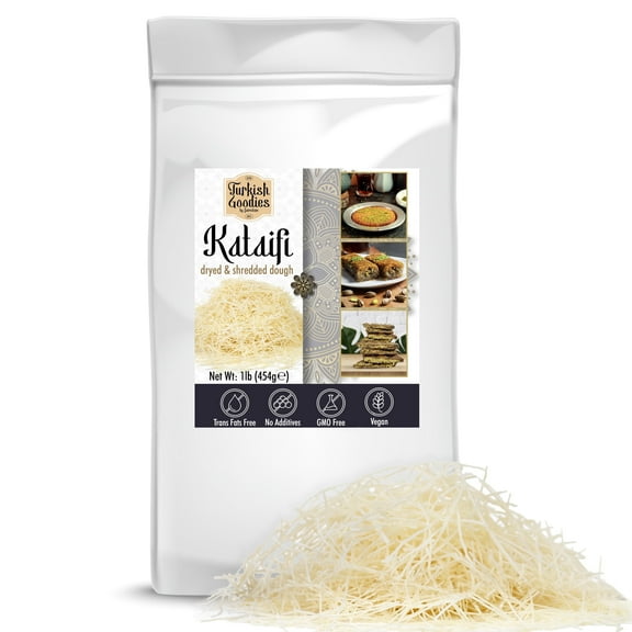 Kataifi Shredded Fillo Dough for Dubai Pistachio Chocolate Bar, 1lb (16oz) Kadayif Phyllo Dough for Knafeh, Kunefe, and Middle Eastern Pastries