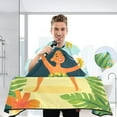 thumbnail image 3 of JSTEL Hawaii Hula Dancing Palm Leaves Waterproof Barber Cape for Men Women Beard Shaving Bib Apron Professional Hair Cutting Cloth, 65 x 55 inch, 3 of 6