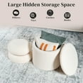 thumbnail image 3 of PINPLUS Storage Ottoman Modern Teddy set Round Ottoman with Storage Set of 2 for Living Room Coffee table, 3 of 9