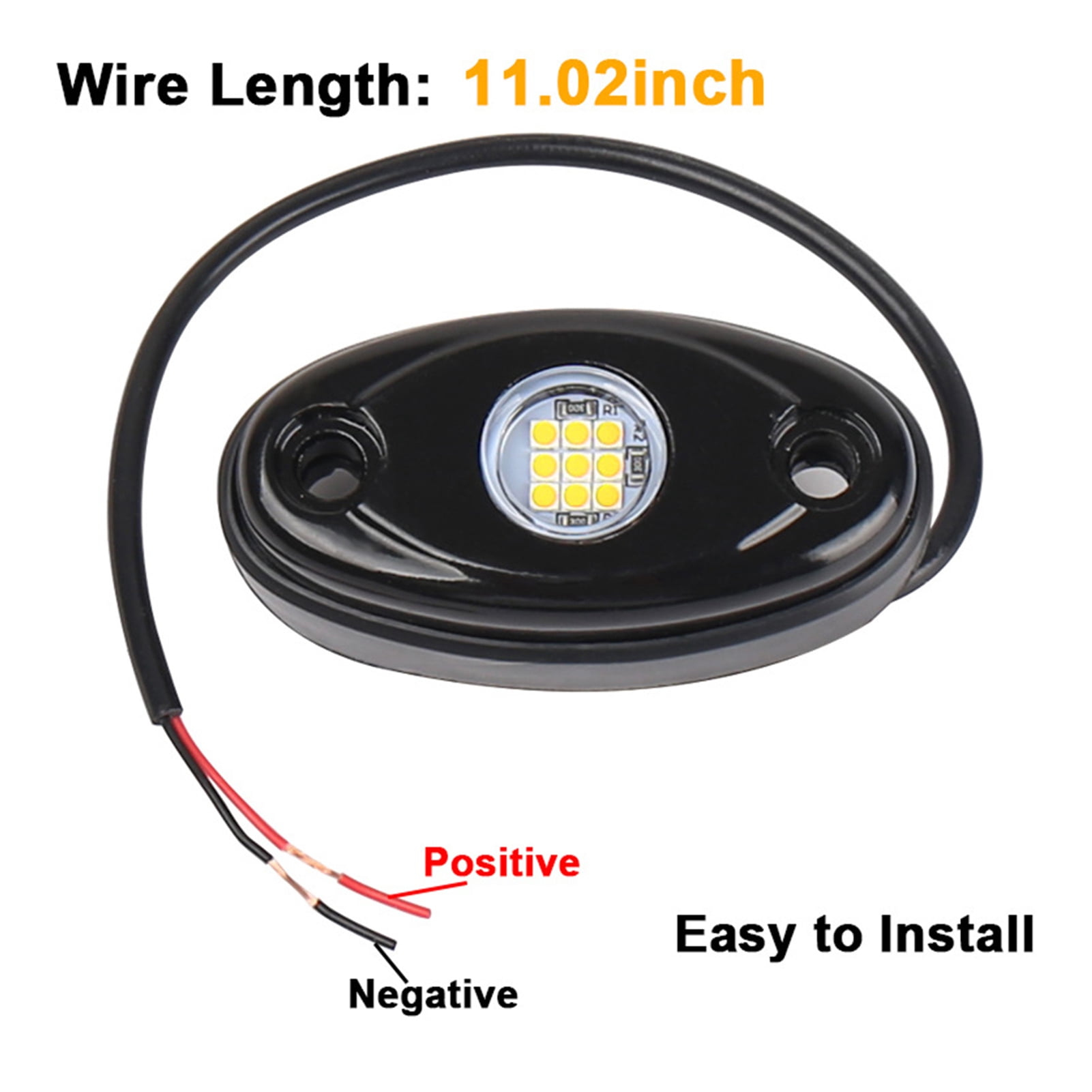 YAHHU 8 Packs LED Rock Lights for Trucks IP67 Waterproof Under Body Wheel Well Exterior Interior Glow Lamp for Car Pickups Motorcycle Boat White Chassis Ambient Lighting Kit