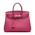 thumbnail image 1 of Sac à Main pour Femme en Cuir de Vache de Qualité Supérieure - Sac à Main Intemporel, Tendance et Polyvalent au Style Sophistiqué - Rose Rouge - 30 cm, 1 of 4